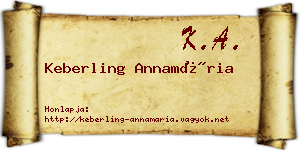 Keberling Annamária névjegykártya